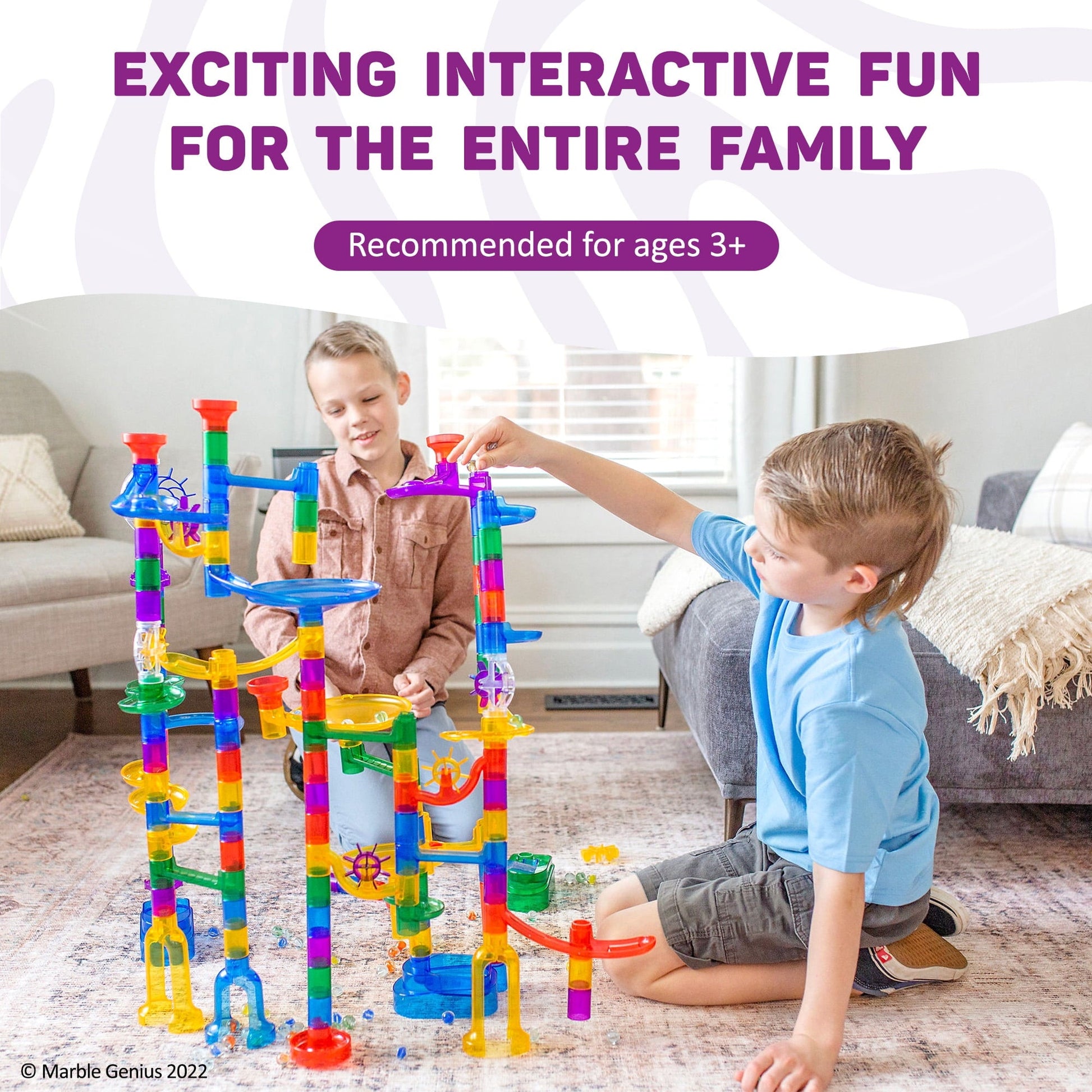 Hinzonek 113PCS kid Marble Run Race Coaster Set, Marble Run Railway Toys Construction Toys Building Blocks Set Marble Run Race Coaster Maze Toys for Kids,Gift for Boys Girls