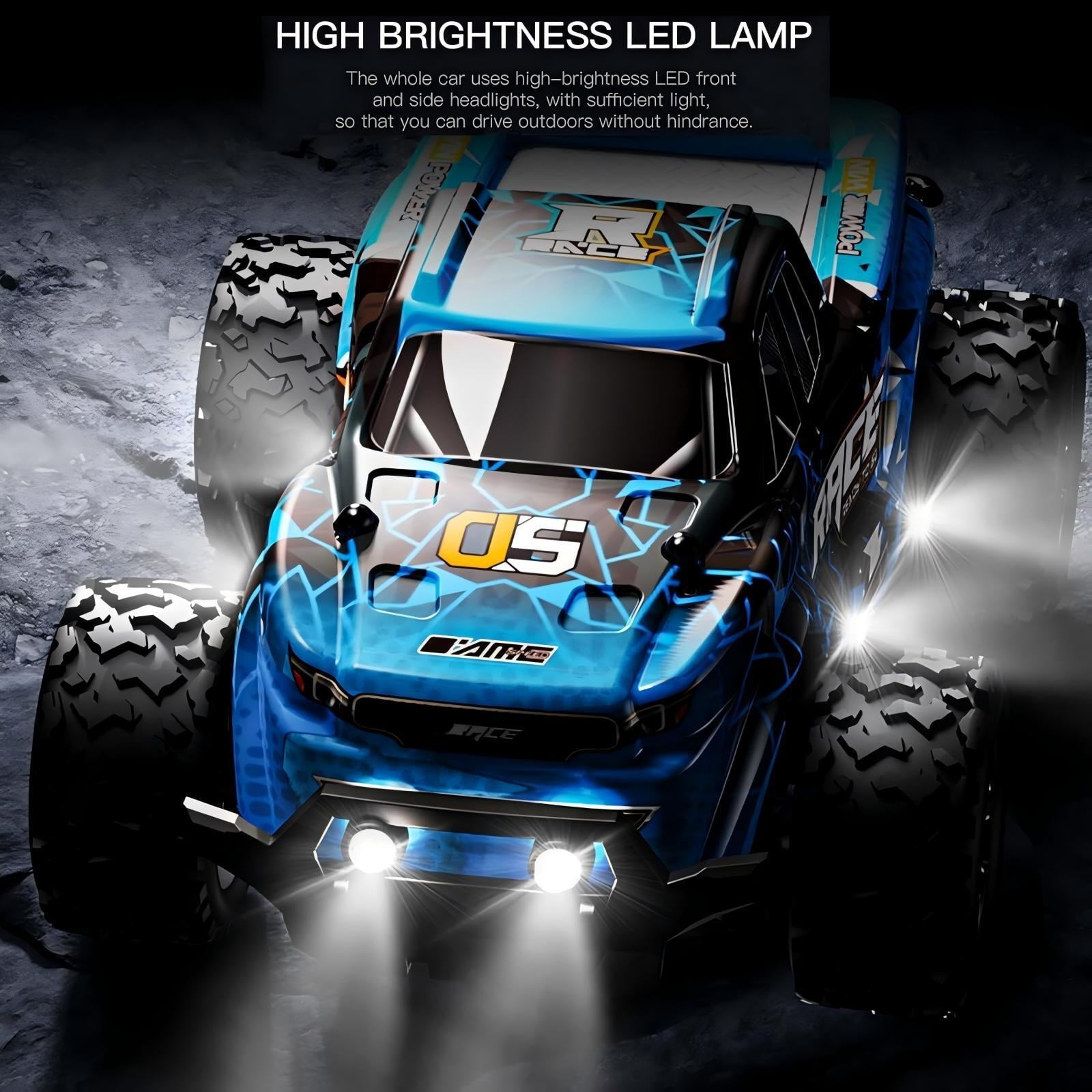 ZOGYMOZ 1:20 Scale Remote Control Car - High Speed 20KM/H RC Monster Truck, 2.4GHz Off-Road Racing Toy, 2WD All-Terrain Vehicle for Kids Boys