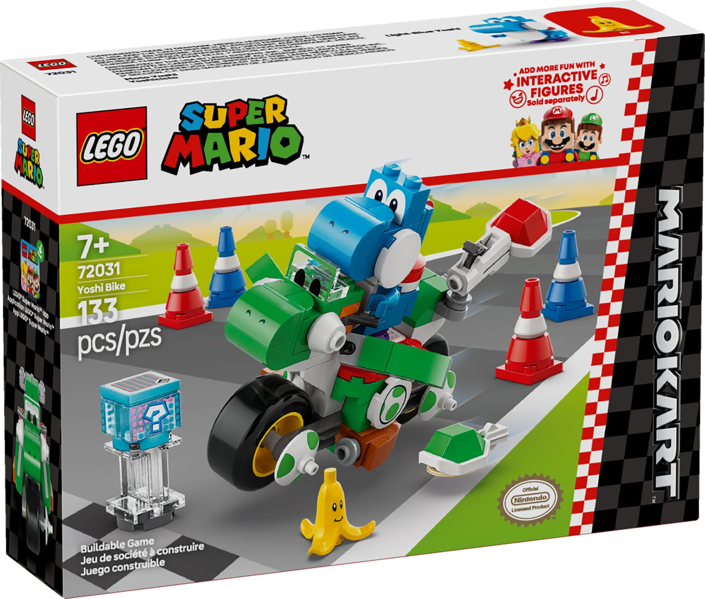 LEGO Super Mario: Mario Kart Yoshi Bike - Building Toy Set for Kids, Boys and Girls, Ages 7+ - Mario Kart Toy for Fans with Blue Yoshi - Gift Idea for Birthdays - 72031