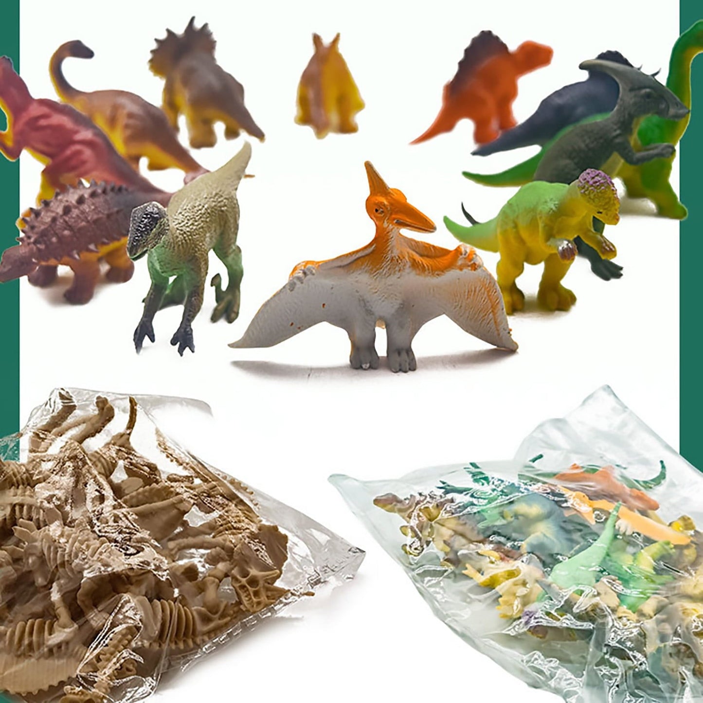 RUIG 12 Pcs Dinosaur Fossil Skeletons Figures - Mini Dinosaur Figurines for Toddler Kids - Dino Bones Cake Topper Party Favors, Ideal Gift for 3 4 5 6 Boys Girls