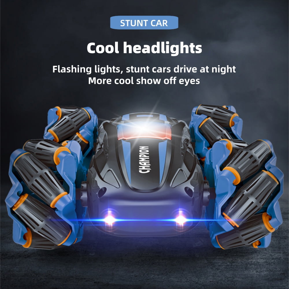 kibhous RC Stunt Car, 360° Spins Remote Control Car, 4WD RC Car with Lights Toy Gift for Boys Girls Kids