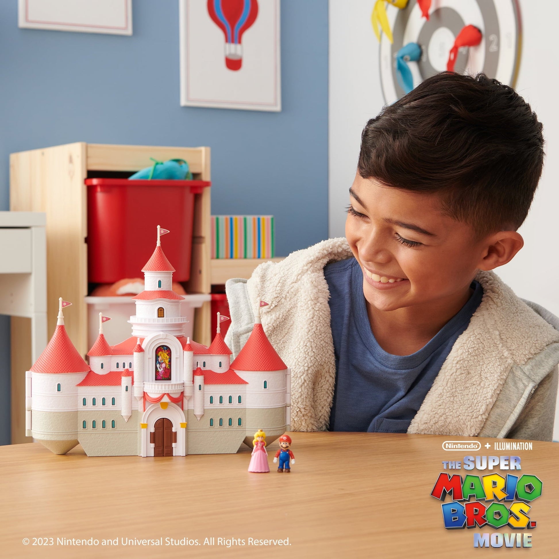 The Super Mario Bros. Movie Mushroom Kingdom Castle Playset with Mini Mario and Peach Action Figures