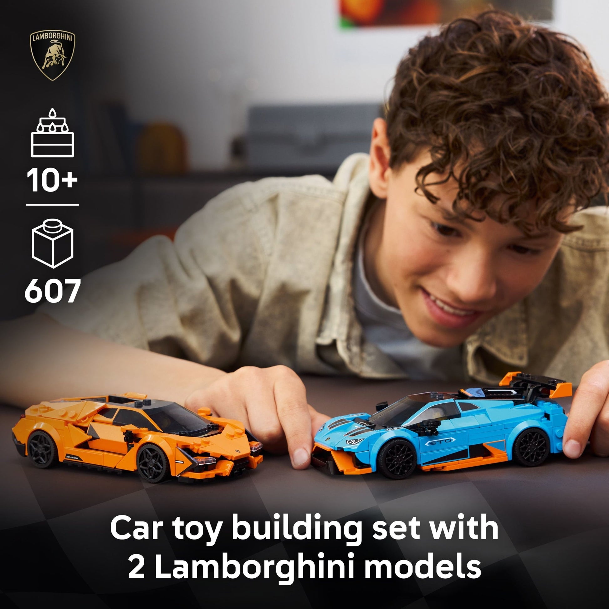 LEGO Speed Champions Lamborghini Revuelto & Huracán STO Car Toys - Building Toy for Pretend Play for Boys & Girls, Ages 10+ - Gift for Christmas - Model Car Kit Display - 77238