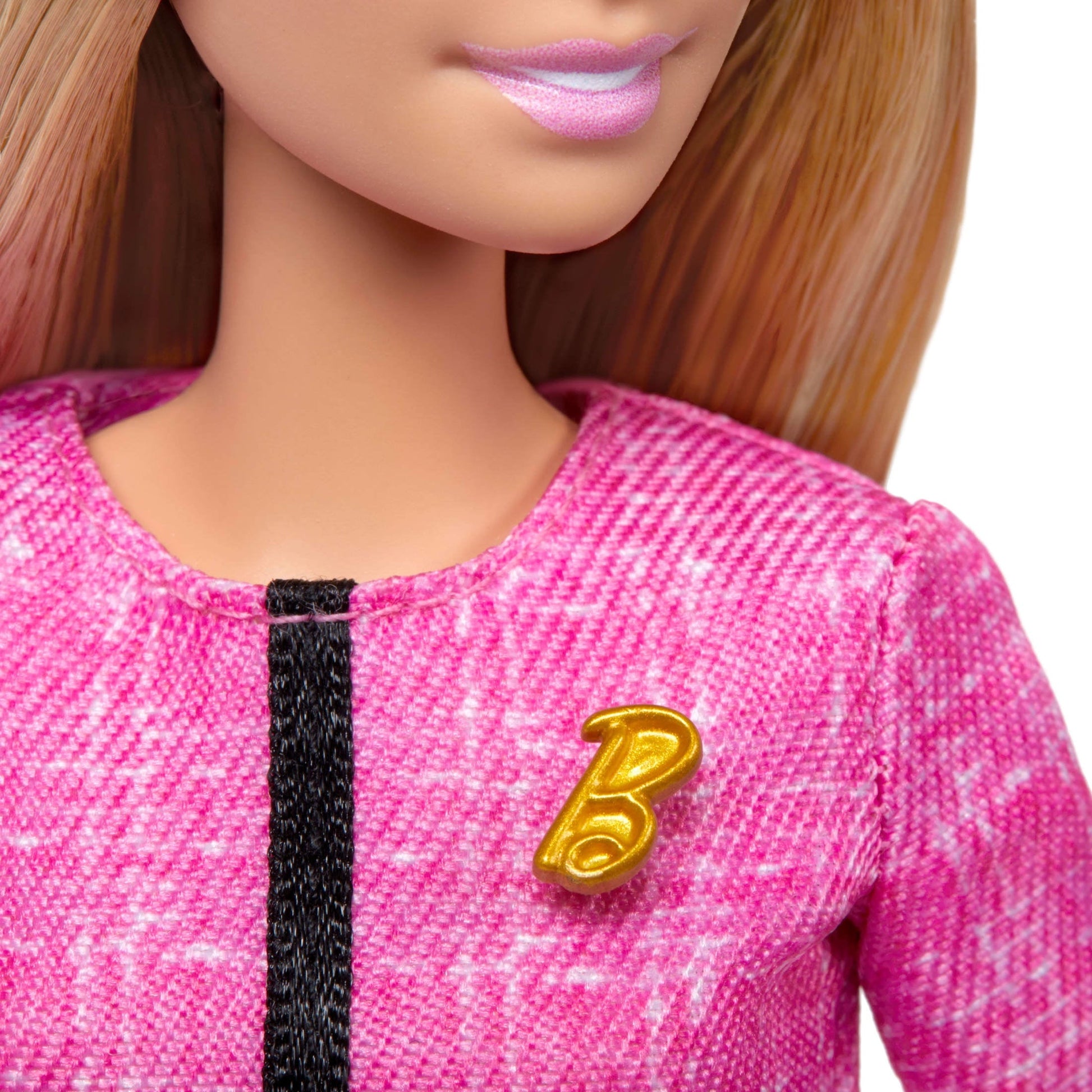 Barbie Future Leader Doll, Blonde, Wearing Outfit with 2 Golden Bracelets & Pin, Includes Sticker