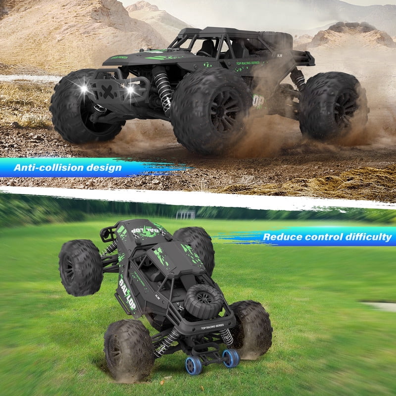 Yexmas 1:16 Scale Fast Large RC Car,40+KM/H All Terrain High Speed Remote Control Car, 4x4 RC Monster Truck with 60 Min Runtime,2 Batteries,Gifts Toys for Kids & Adults,Black