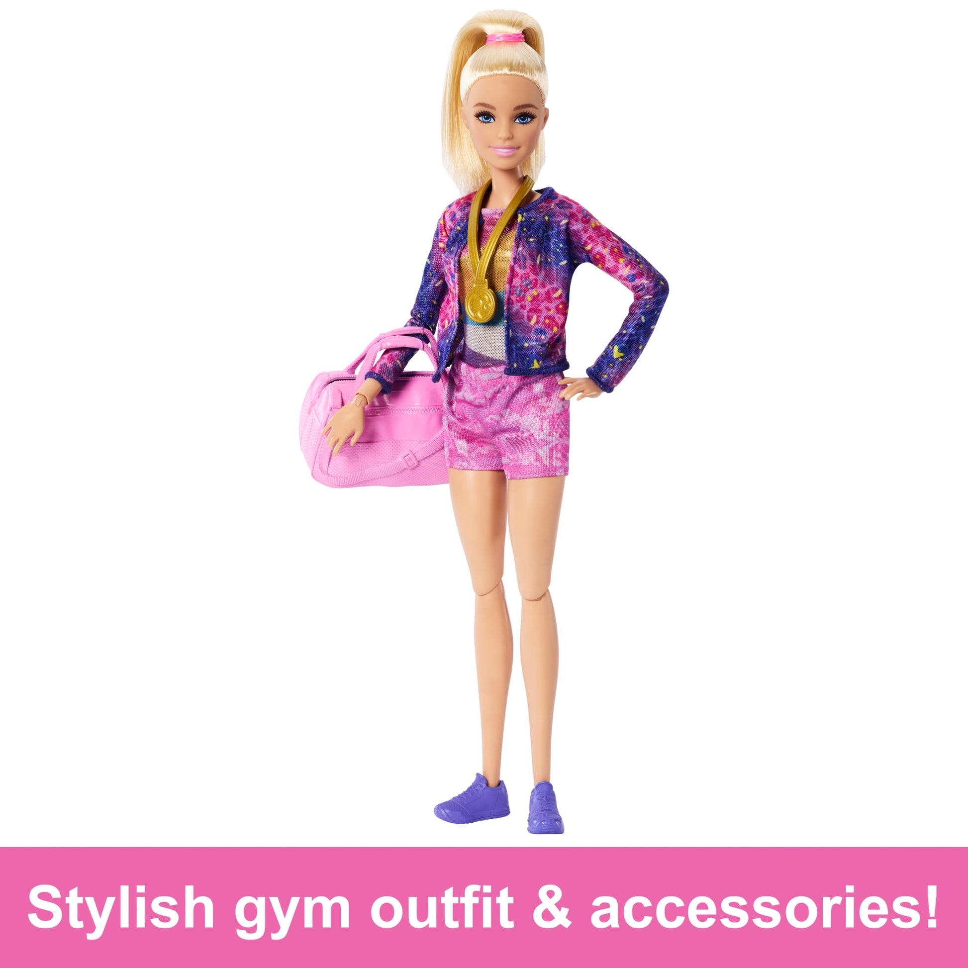 Barbie Gymnastics Playset with Blonde Fashion Doll, Balance Beam and Accessories, 3 Years & up