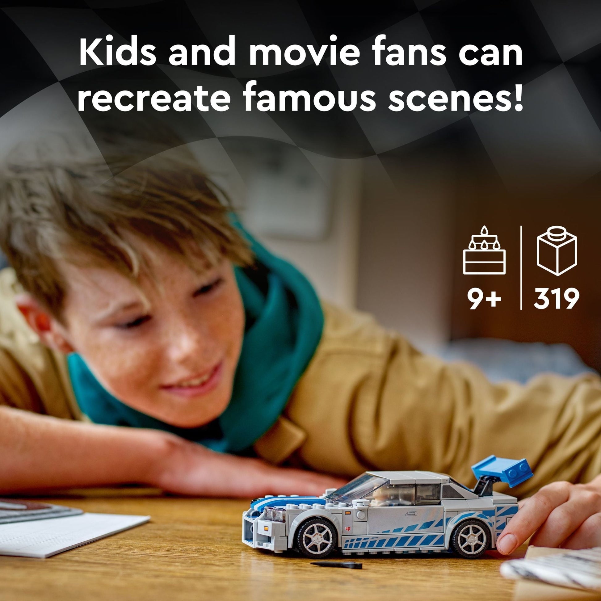 LEGO Speed Champions 2 Fast 2 Furious Nissan Skyline GT-R (R34) 76917 Race Car Toy Model Building Kit, Collectible with Racer Minifigure, 2023 Set for Kids