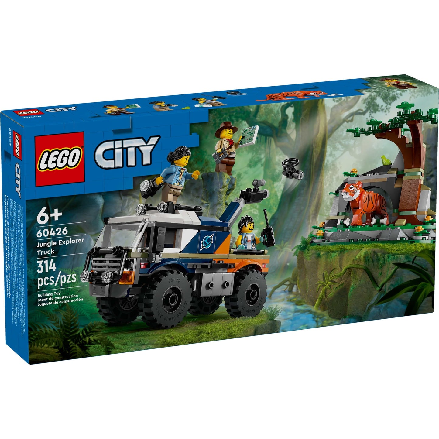 LEGO City Jungle Explorer Off-Road Truck Building Toys - Gift for Christmas - Pretend Play Set for Kids, Boys & Girls, Ages 6+ - W/ 3 Minifigures & Tiger Figure - 60426