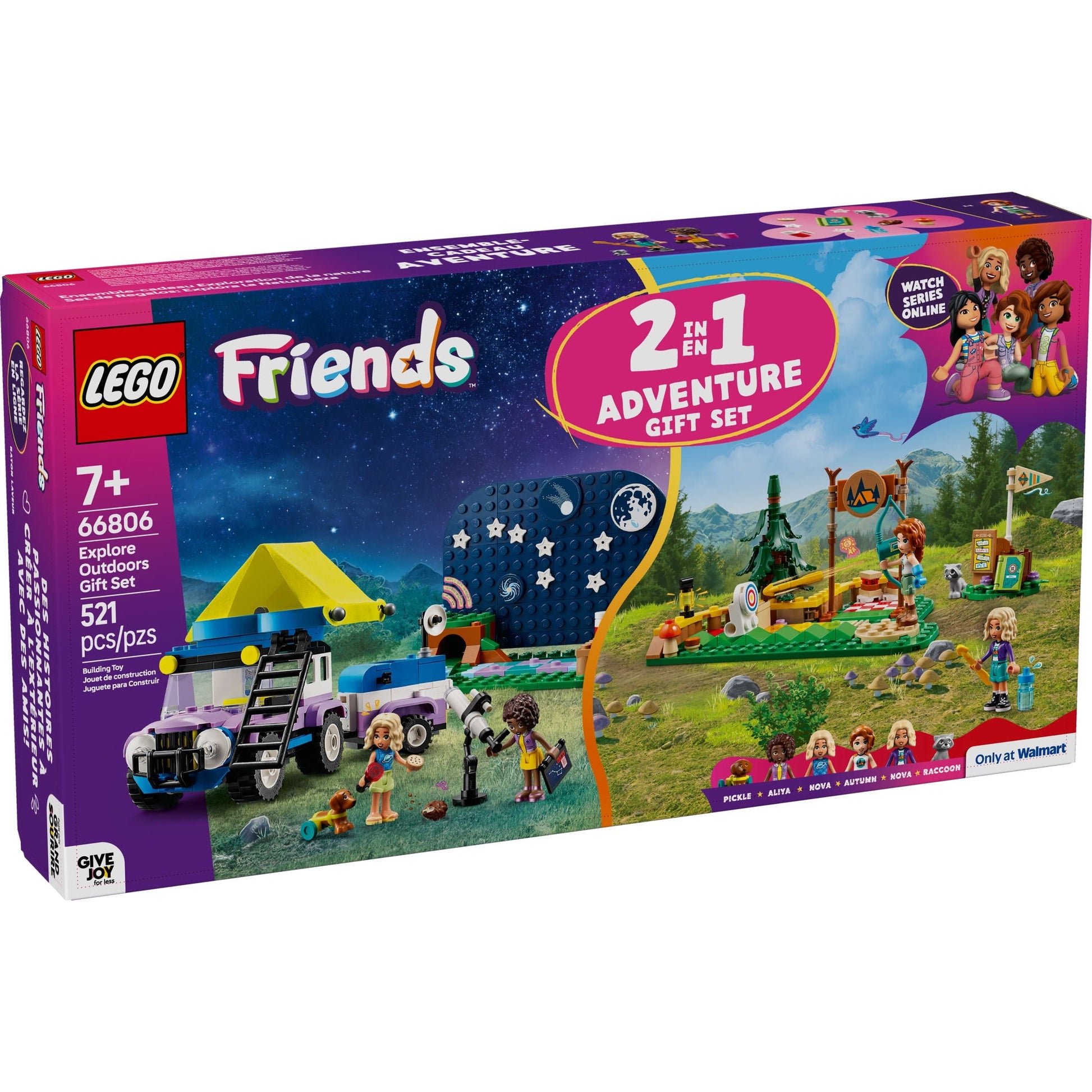 LEGO Friends Explore Outdoors Gift Set - Features 2 sets in 1 box: LEGO Friends Adventure Camp Archery Range and LEGO Friends Stargazing Camping Vehicle - 66806