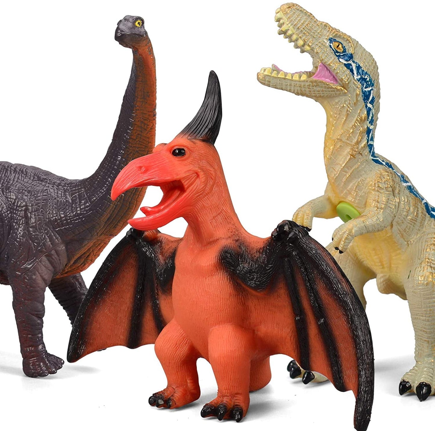 6 Piece Jumbo Dinosaur Toys for Kids 3-5 and Toddlers, Large Soft Dinosaur Set - Educational & Party Favors