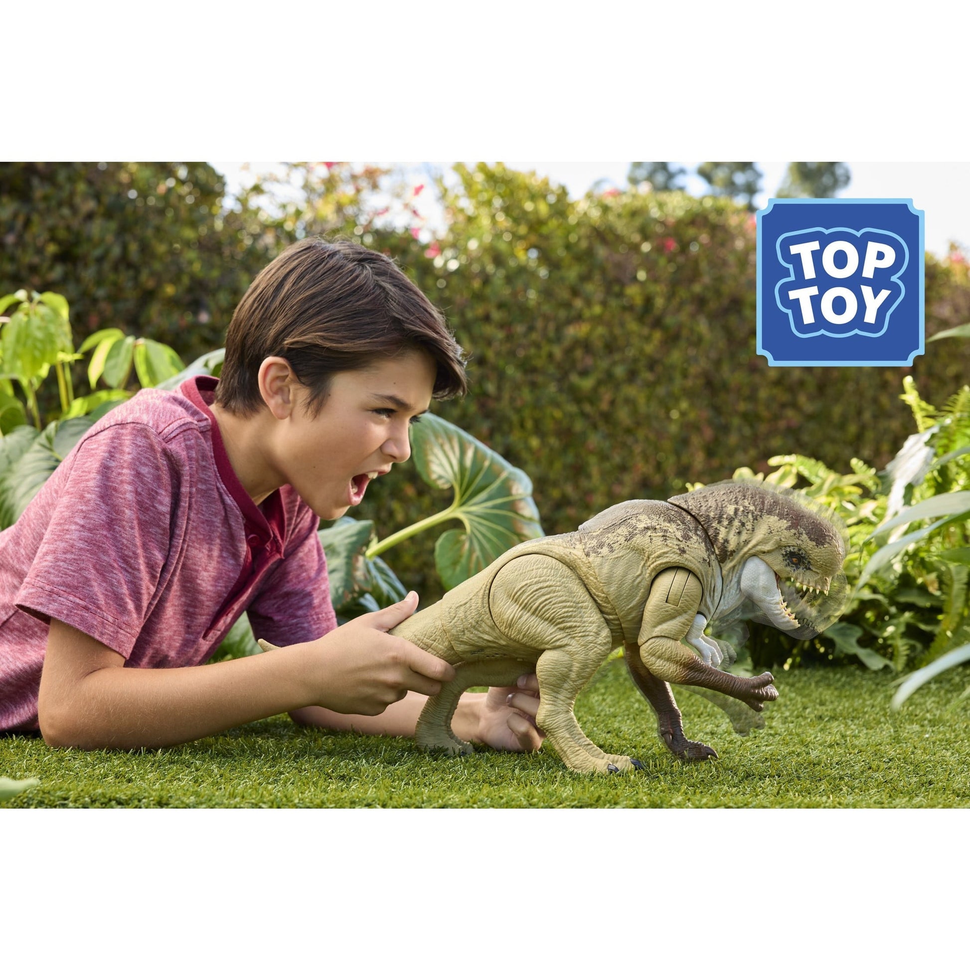 Jurassic World Rebirth Distortus Rex, Drex Action Figure, 22 Inch Rumble N Rampage Dinosaur Toy
