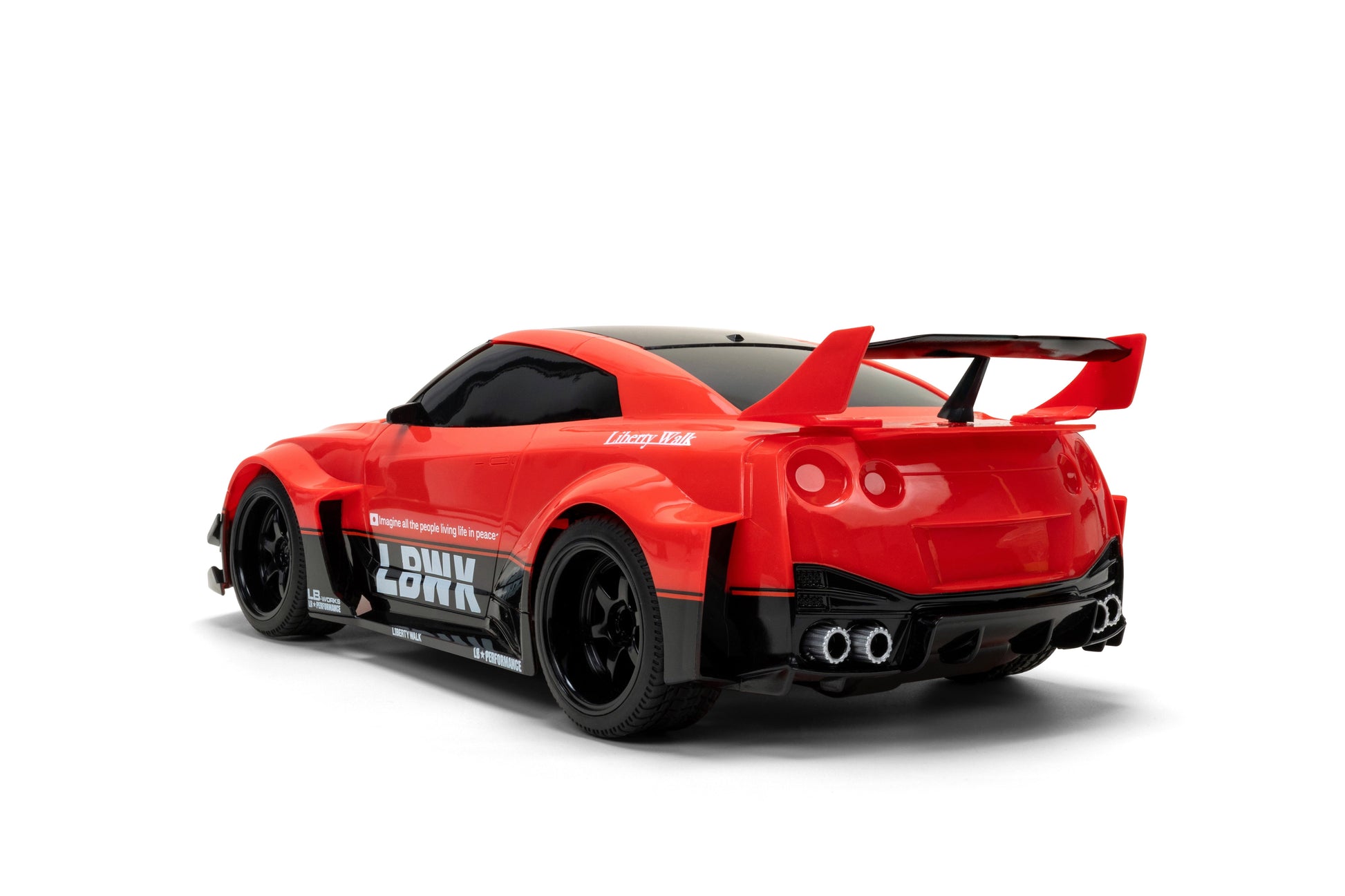 Jada 2020 Nissan GT-R R35 Liberty Walk – 1:16 RC – USB Rechargeable with Turbo Boost, Radio Control Cars (Red)