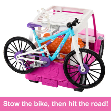 Barbie Doll, Mountain Bike, Barbie Car Bundle with Pink Jeep [Walmart Exclusive]