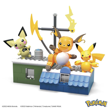 MEGA Pokemon Building Toy Kit Pikachu Set with 3 Action Figures (159 Pieces) for Kids