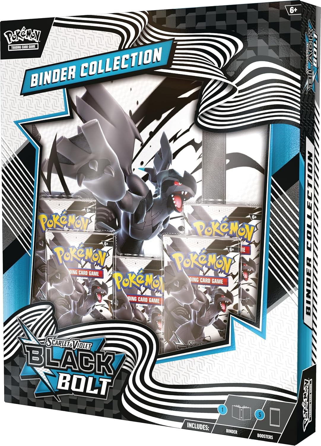 Pokemon TCG Scarlet & Violet 10.5 Black Bolt Binder Collection Box, 5 Packs
