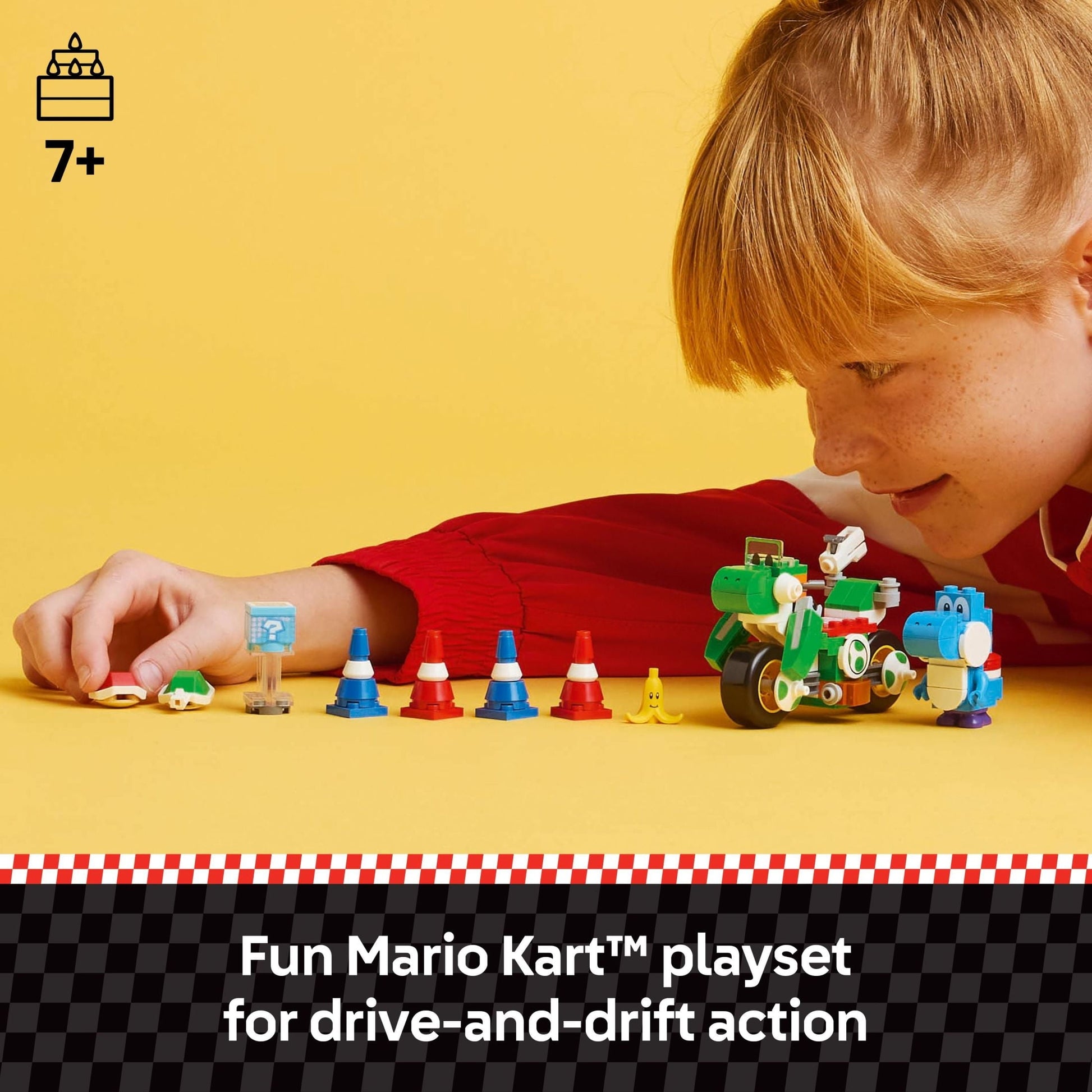 LEGO Super Mario: Mario Kart Yoshi Bike - Building Toy Set for Kids, Boys and Girls, Ages 7+ - Mario Kart Toy for Fans with Blue Yoshi - Gift Idea for Birthdays - 72031