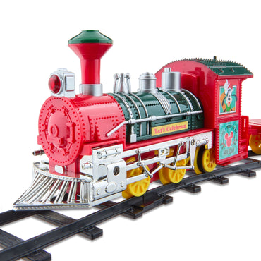 Disney Mickey Mouse Christmas Train Set, 12 Piece, Red Plastic, by Ruz