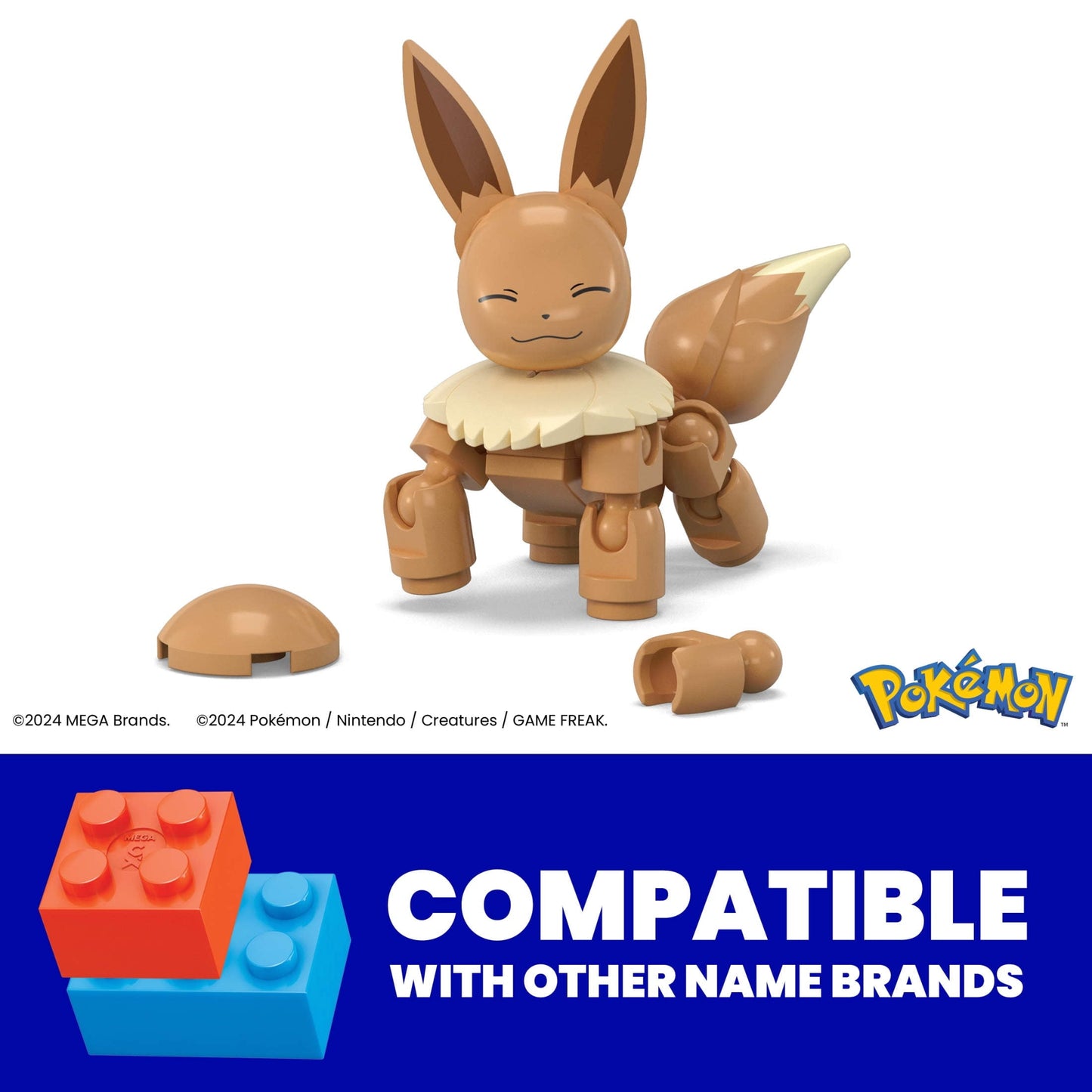 MEGA Pokémon Eevee Building Toy Kits with Action Figure (24 Pieces) for Kids