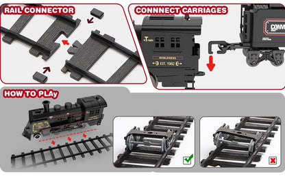Flooyes Electric Train Sets With light-up carriages, Train Toys With figure-eight track, Birthday Gifts For Boys Girls Red