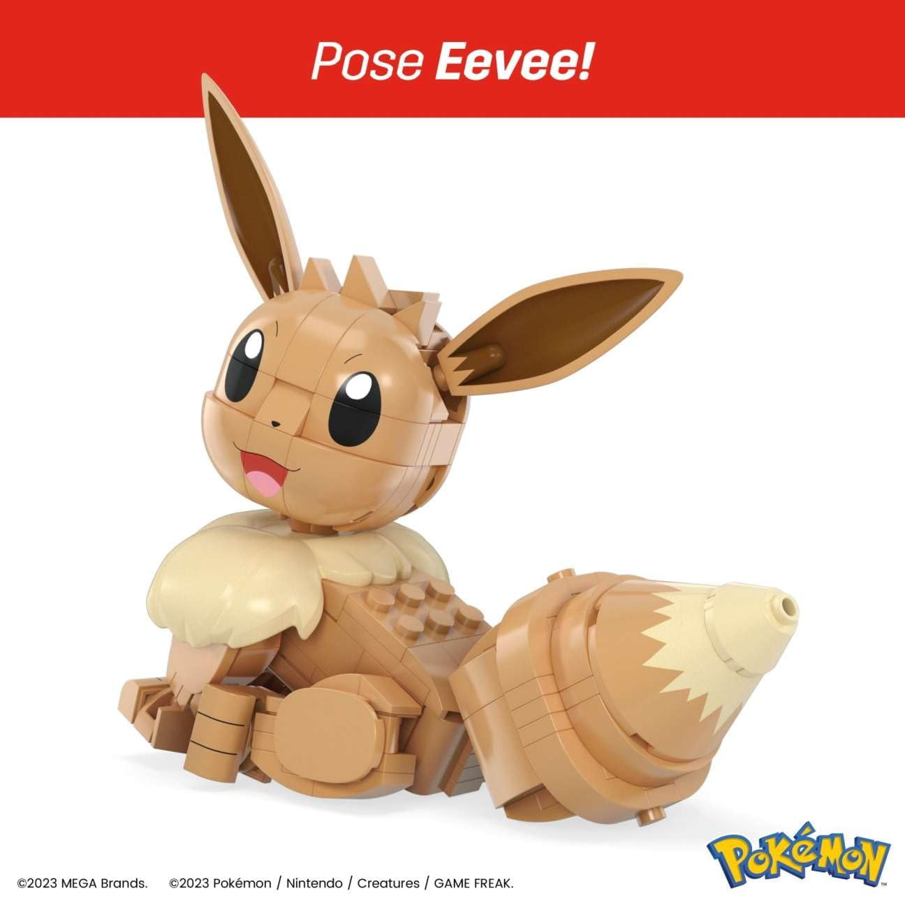 Pokemon Mega Construx Trio, 583-Piece Building Set, Pikachu Eevee Piplup Figures, 4" Tall