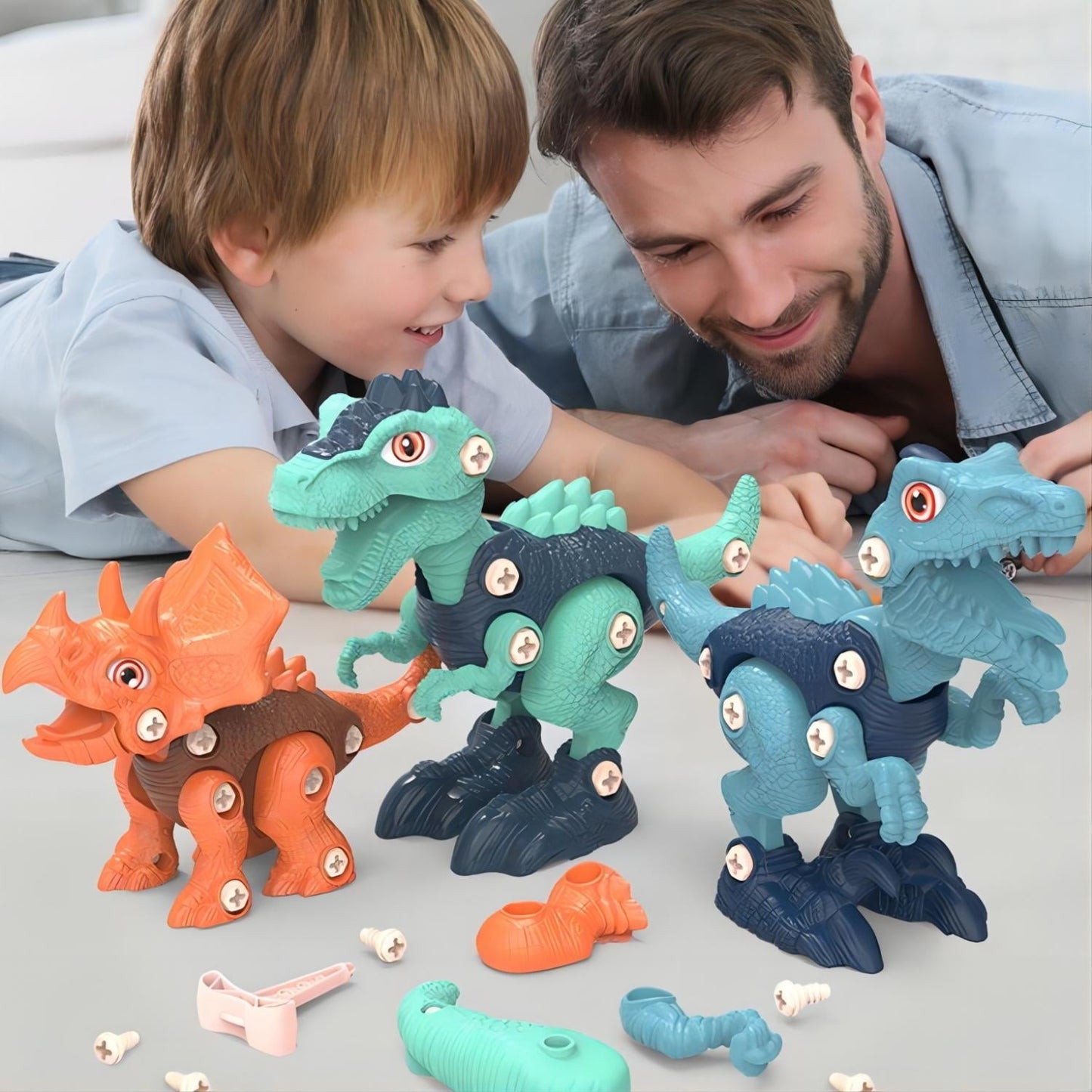 JBeeCtrl Dinosaur Toys for 3 4 5 6 7 Years Old Boys Take Apart Dinosaur Toys with Electric Drill for Kids 3-5 5-7 Construction Building Toy Party Christmas Birthday Gifts for Toddlers Boys Girls