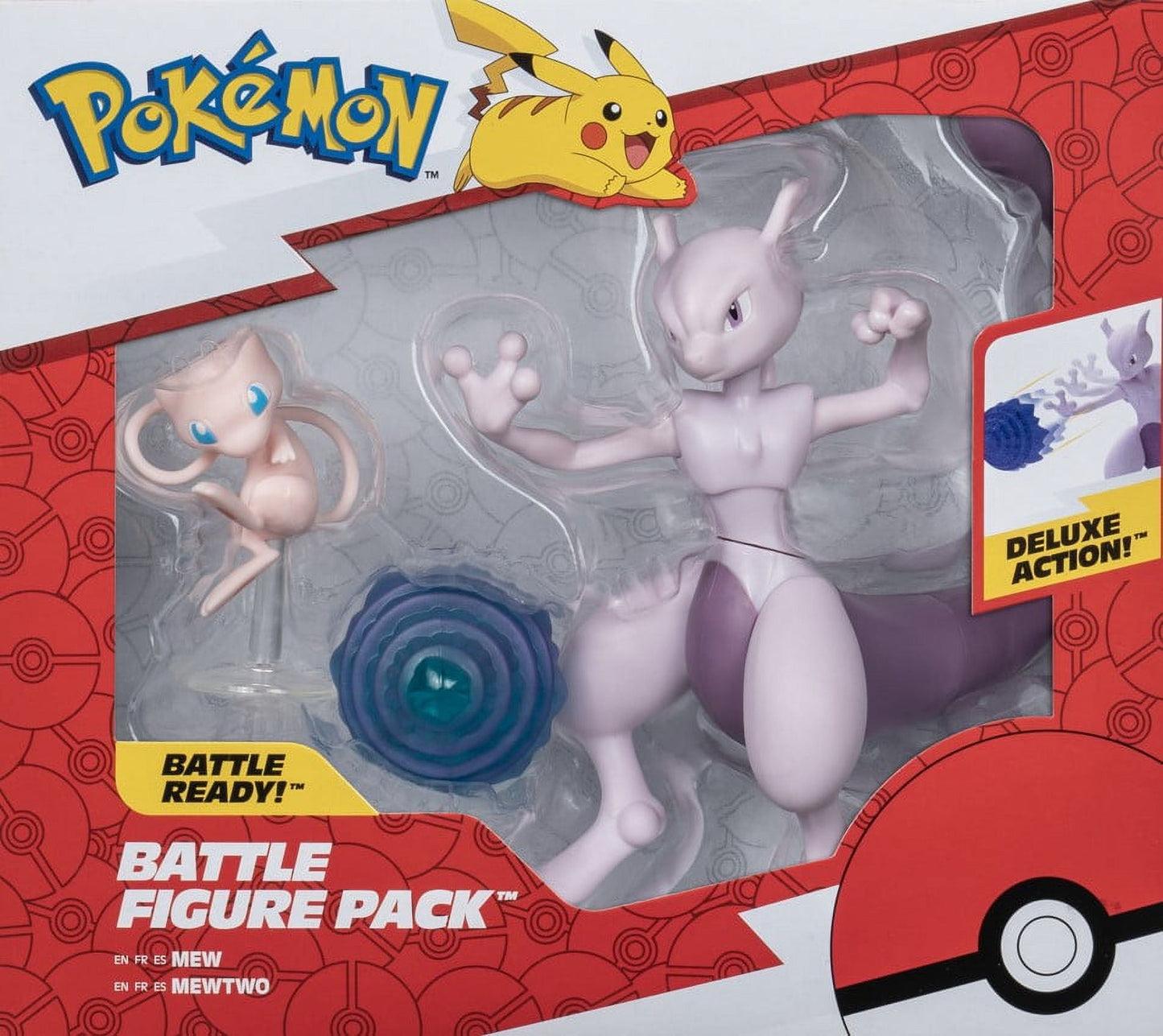 Pokémon Battle Figure 2 Pack - Features 2-inch Mew & 4.5-Inch Mewtwo Battle Figures
