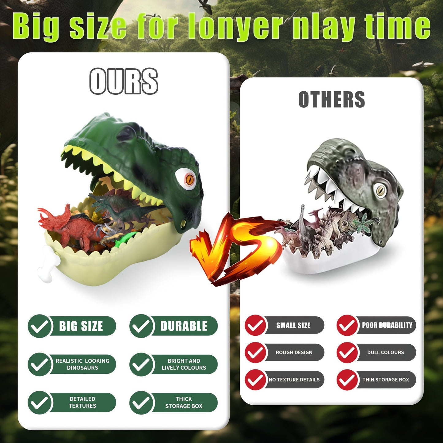 Dinosaur Toys for Kids 3-8 | 46PCS Kids Dinosaur Toys Playset with Realistic Jurassic Dinosaurs, Trees, Eggs & Fence – Educational Dino Toys for Toddler Boys & Girls