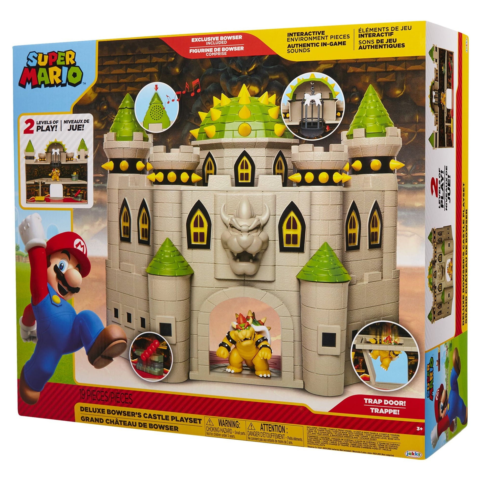 Nintendo Super Mario Deluxe Bowsers Castle 2.5 inch Action Figure Playset