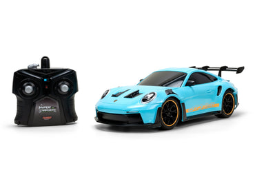 Jada Toys Porsche 911 (992) GT3 RS – 1:16 RC – USB Rechargeable with Turbo Function, Radio Control Cars(Blue)