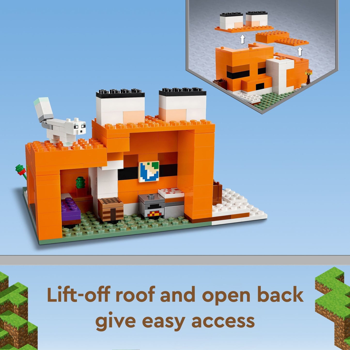 LEGO Minecraft The Fox Lodge Building Toy - Pretend Play Toy Figures & Playsets for Boys & Girls, Ages 8+ Years - Minecraft Gifts for Fans - Bedroom Decor for Kids - 21178