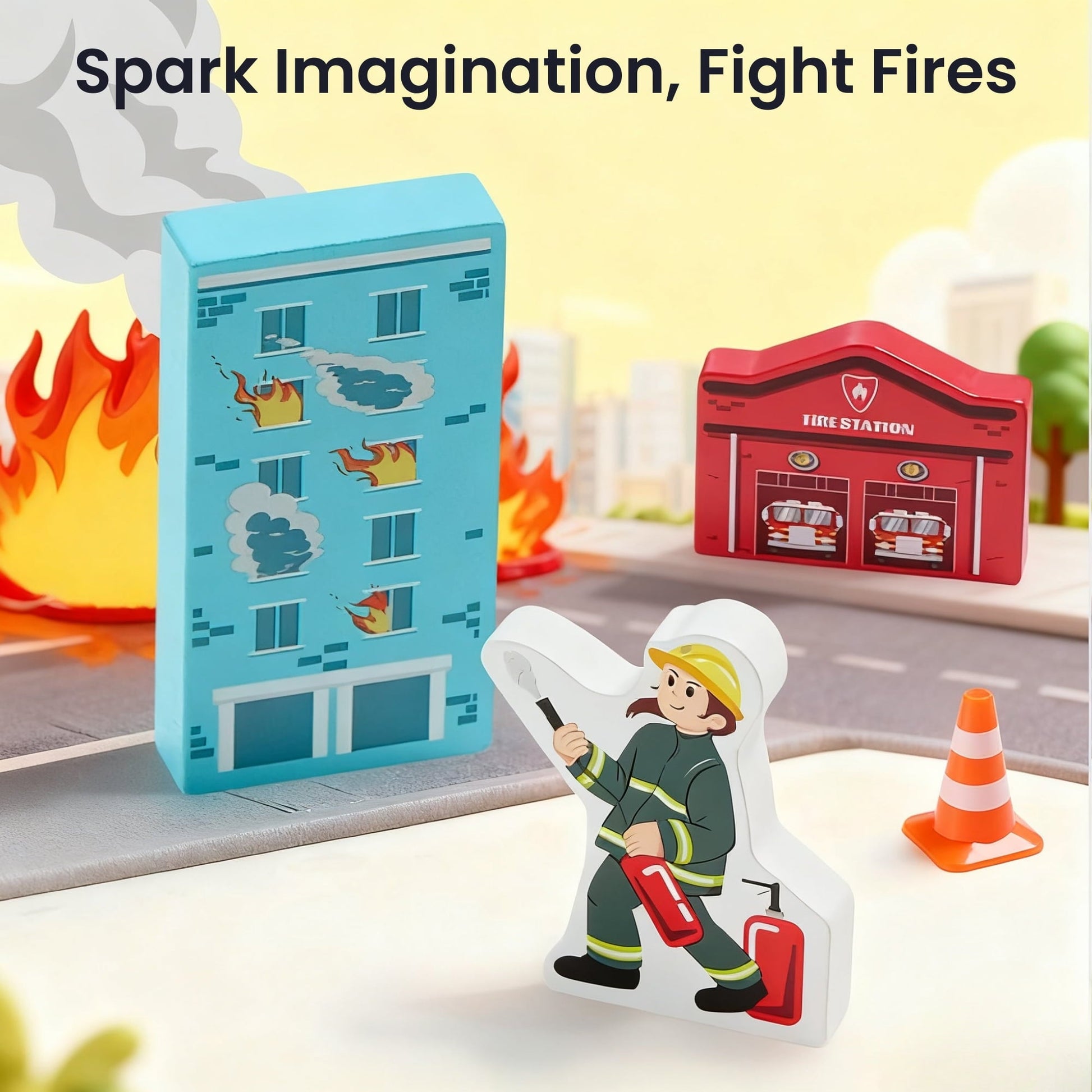 HELLOTINY Wooden Train Set for Toddlers, 36 Pcs with Wooden Tracks, Compatible with Major Brands, Train Toy for Kids Ages 3-5