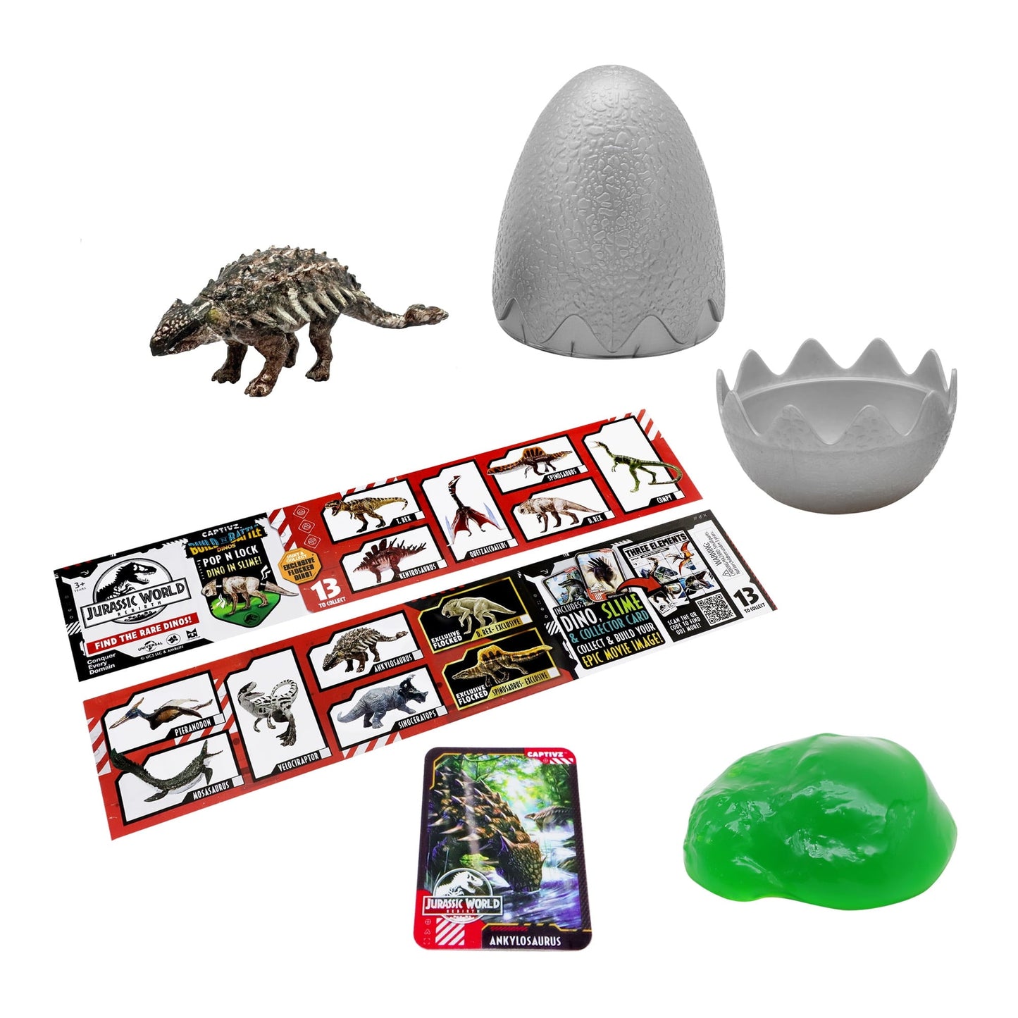 Jurassic World Rebirth Captivz Slime Egg Dinosaur Collectible Flocked Exclusive Ages 3+