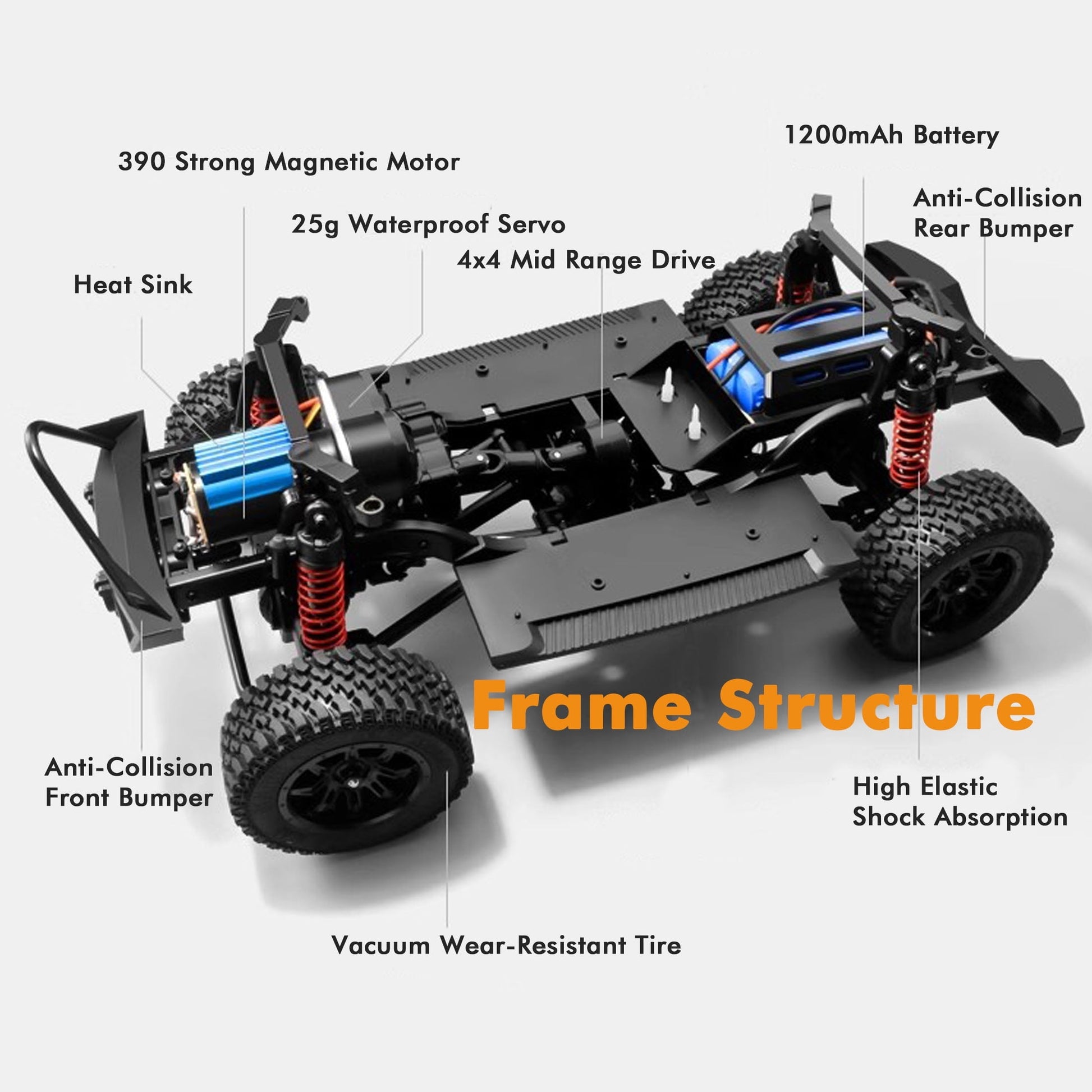 1/12 RC Crawler RTR, MN-128 Off-Road Truck, 4x4 RC Rock Crawler with 2.4G Remote Control RC Car Model for Adults Gifts (Gray)