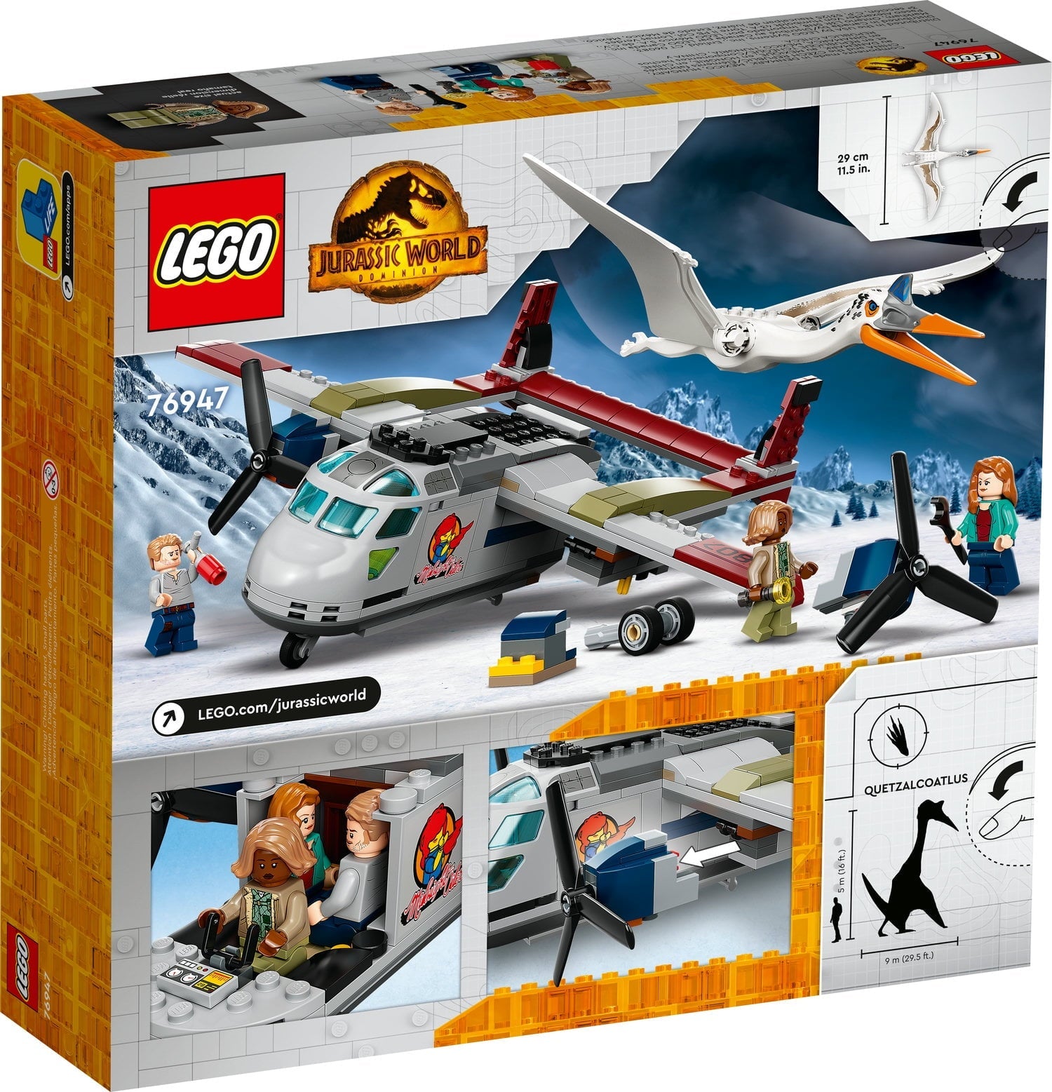 LEGO Jurassic World Quetzalcoatlus Plane Ambush Set 76947, with Dinosaur Toy Figure and Airplane Model, 2022 Movie Inspired