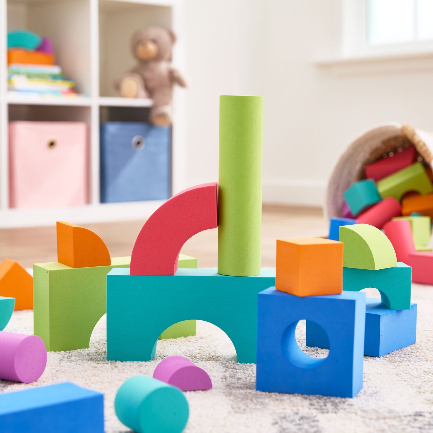 Spark.Create.Imagine Jumbo Foam Building Blocks, 53 Pieces for Ages 3+