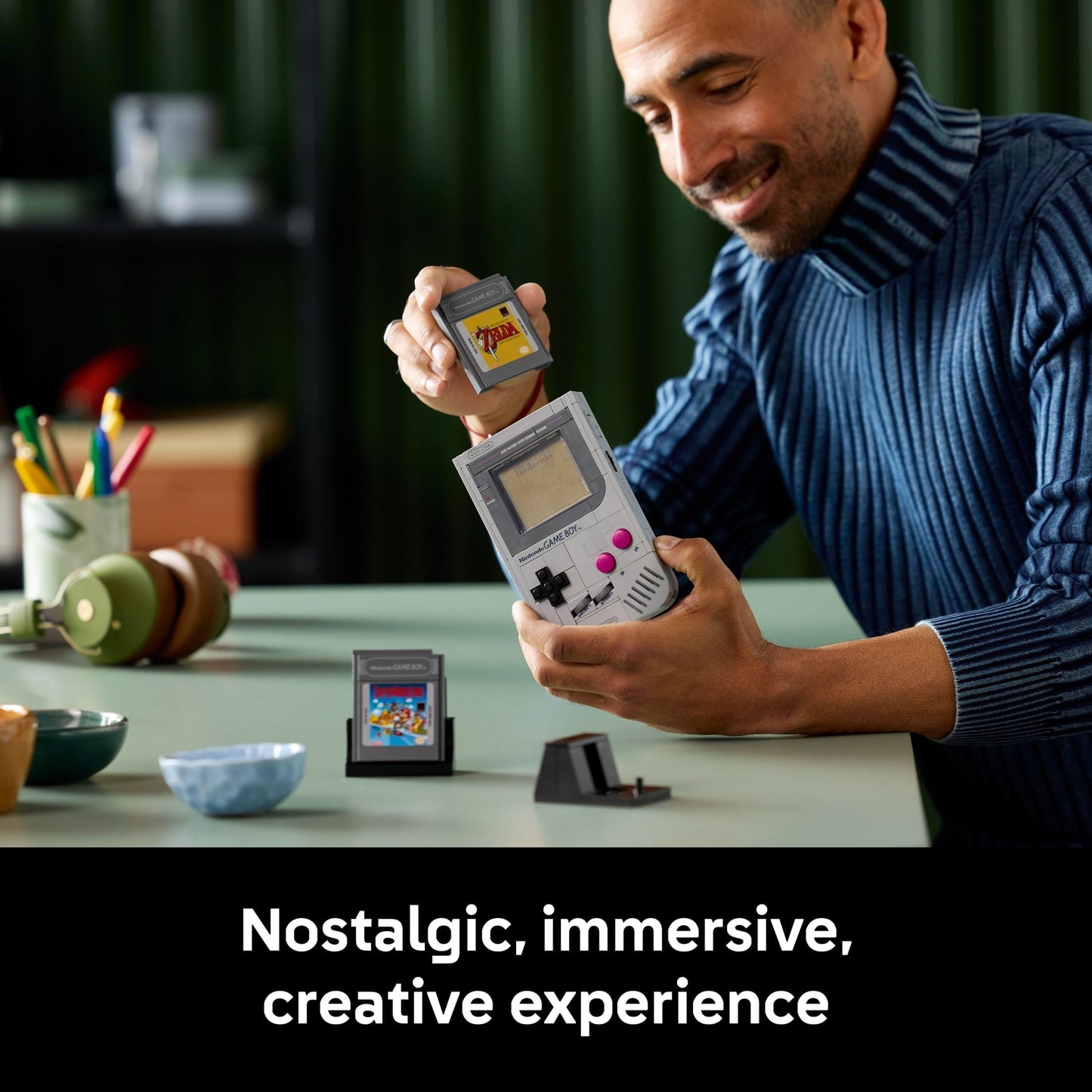 LEGO Super Mario Game Boy - Retro Building Sets for Adults, Ages 18+ - Collectible Model with Game Paks and Display Stand - Gift for Christmas for Men & Women - 72046