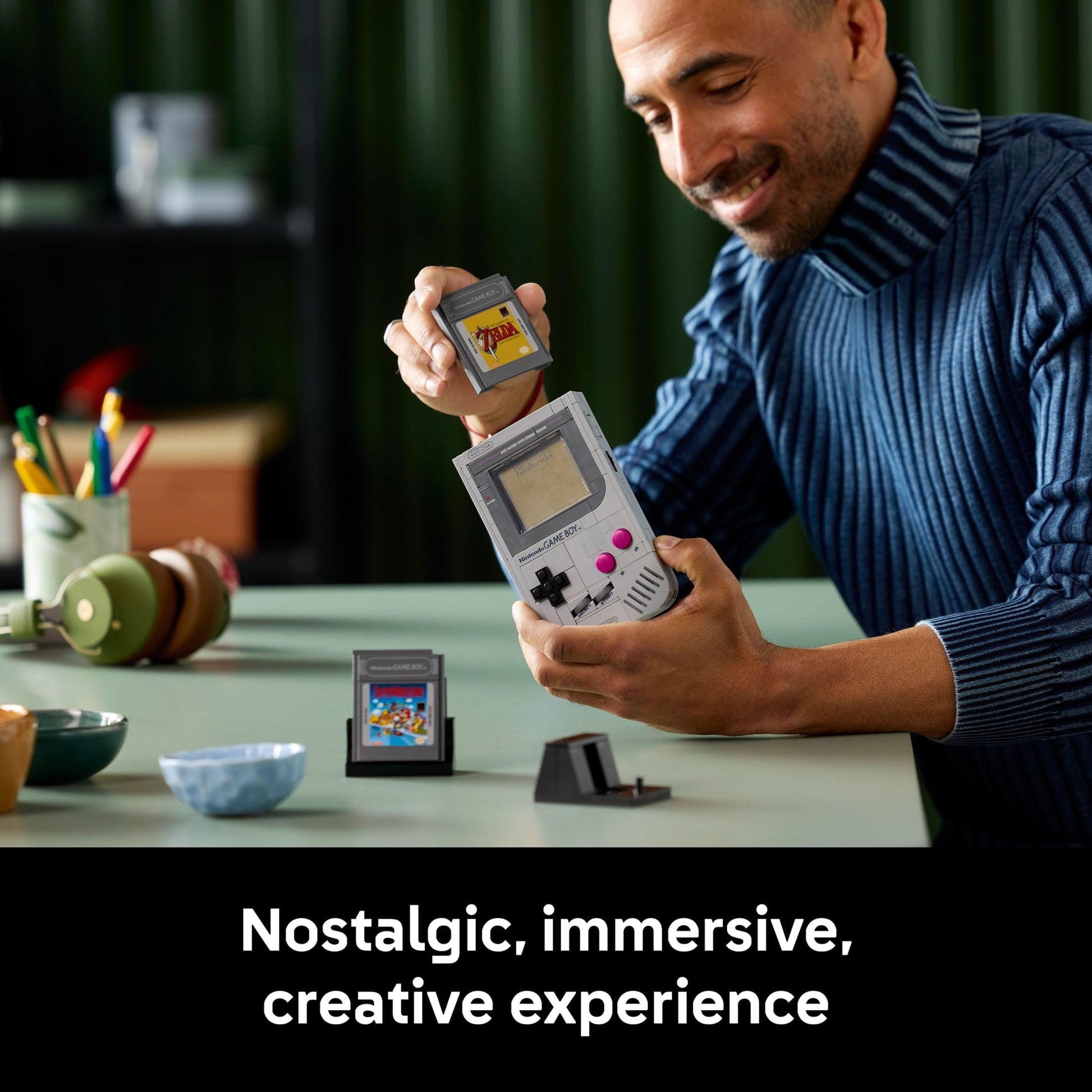 LEGO Super Mario Game Boy - Retro Building Sets for Adults, Ages 18+ - Collectible Model with Game Paks and Display Stand - Gift for Christmas for Men & Women - 72046