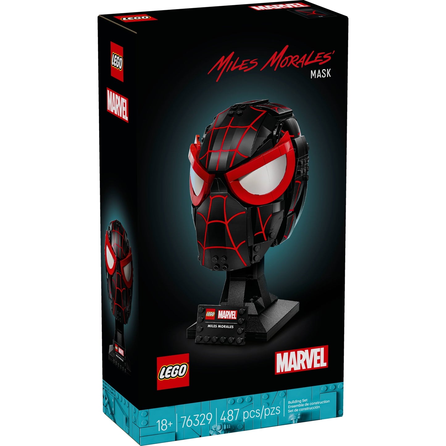 LEGO Marvel Miles Morales’ Mask Building Set - Spiderman Room Decor & Movie Collectible - Building Blocks for Adults, Ages 18+ - Gift for Christmas - 76329
