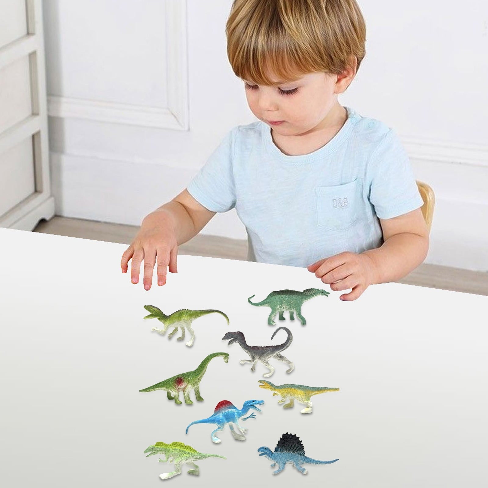 Preschool Dinosaur Toys,Plastic Mini Dinosaur Figure Toy Set,Mini Education Dinosaur Animals Toys,Birthday Christmas Gift for Kids over 2 Years Old