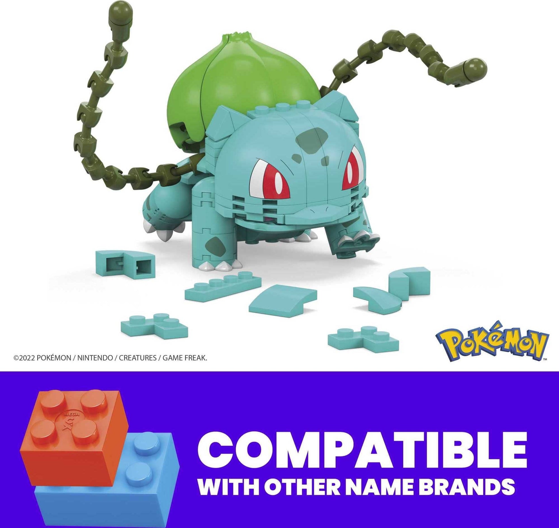 MEGA Pokemon Building Toy Kit Bulbasaur (175 Pieces) with 1 Action Figure for Kids