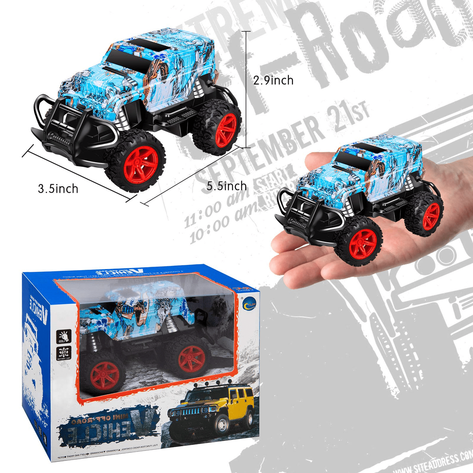 Remote Control Car Toys, RC Cars for Kids, 4 Channel Remote Control Car, RC Cars Monster Trucks Christmas Teen Gifts for 3-7 Year Old , Toddler Age 2-6