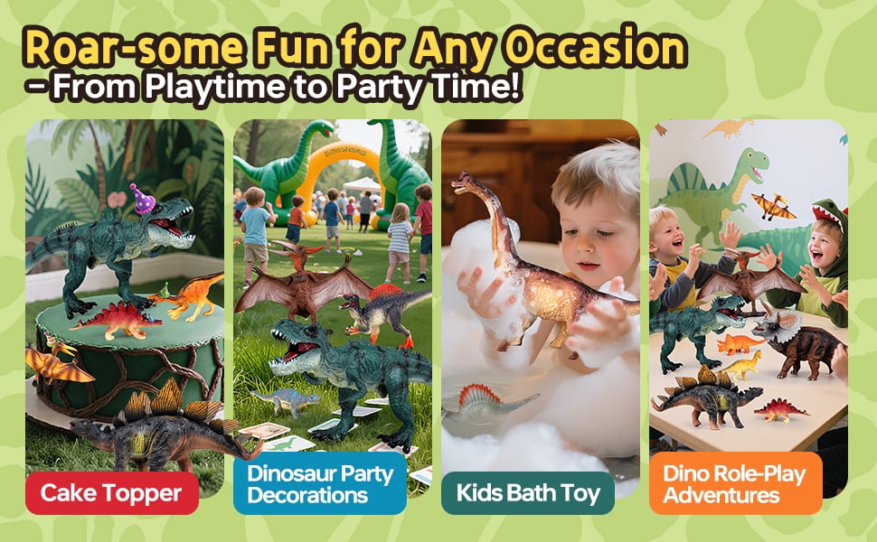 Drefirsa Realistic Dinosaur Action Figures Plastic Toy Set, 14 Pieces