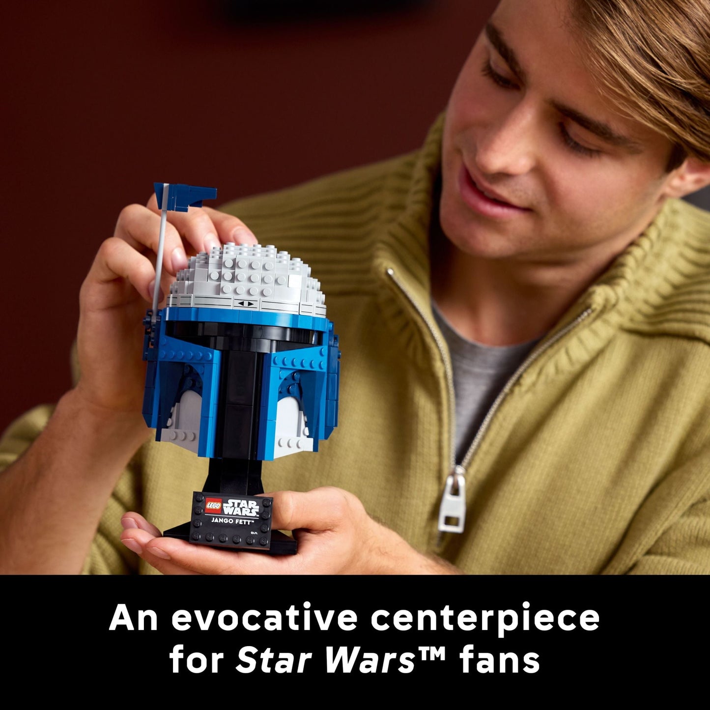 LEGO Star Wars Jango Fett Helmet - DIY Model Kit For Adults 18+ - Collectible Building Set - Room Decor Idea For Attack of the Clones Fans - Unique Gift Idea for Men and Women - 75408