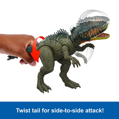 Jurassic World Rebirth Gigantic Thrashers Tyrannotitian Dinosaur Figure Toy, Tail Activated Attack