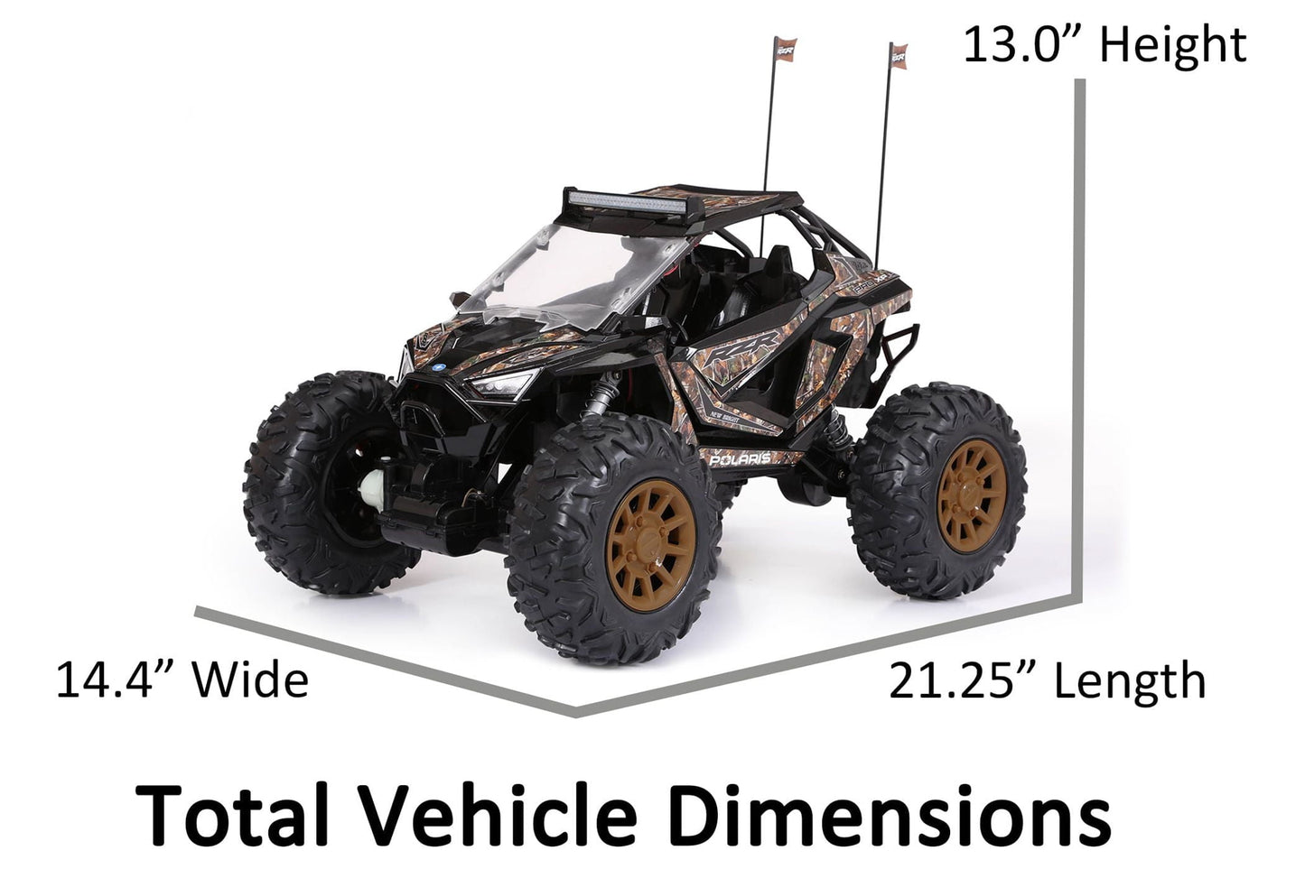 New Bright (1:5) Polaris RZR XP Pro 12.8V Battery Remote Control Camo ATV 2.4GHz, 60875U Child