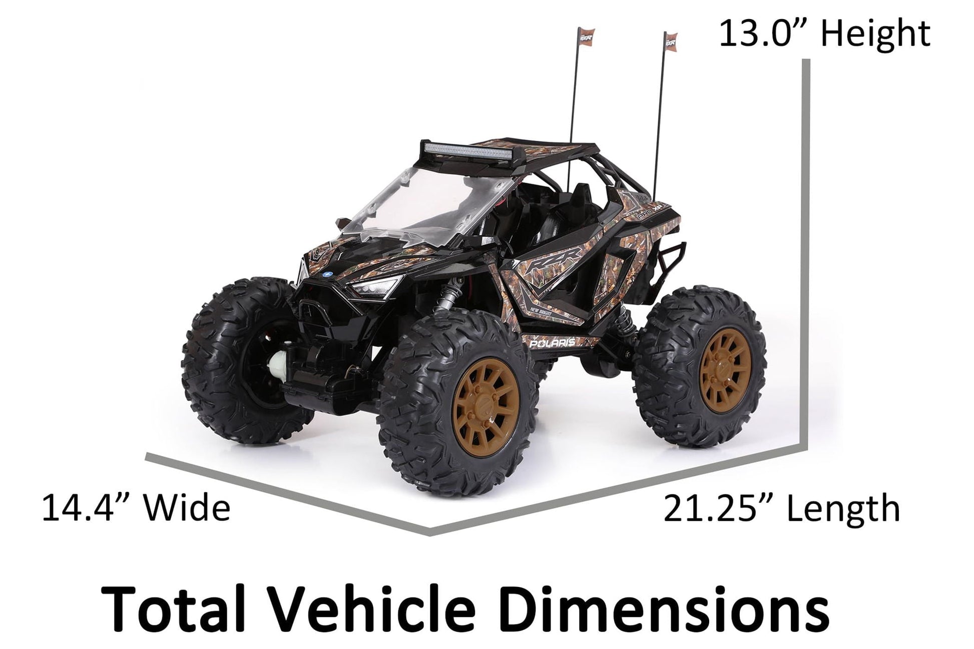 New Bright (1:5) Polaris RZR XP Pro 12.8V Battery Remote Control Camo ATV 2.4GHz, 60875U Child