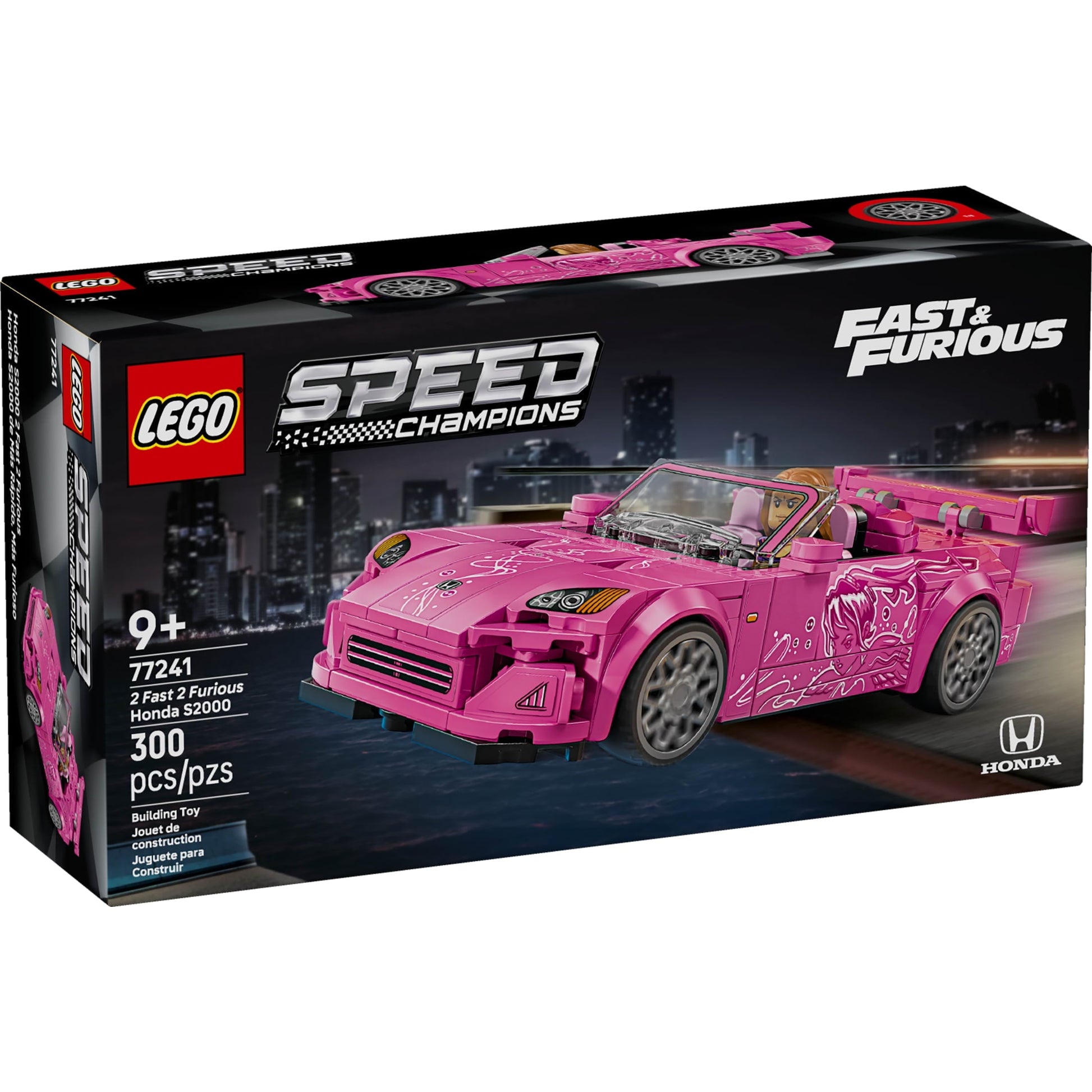 LEGO Speed Champions 2 Fast 2 Furious Honda S2000 Car Toy for Kids, Boys, and Girls, Ages 9+ - Gift for Christmas for Race Car and Movie Fans - Includes Suki Minifigure - 77241