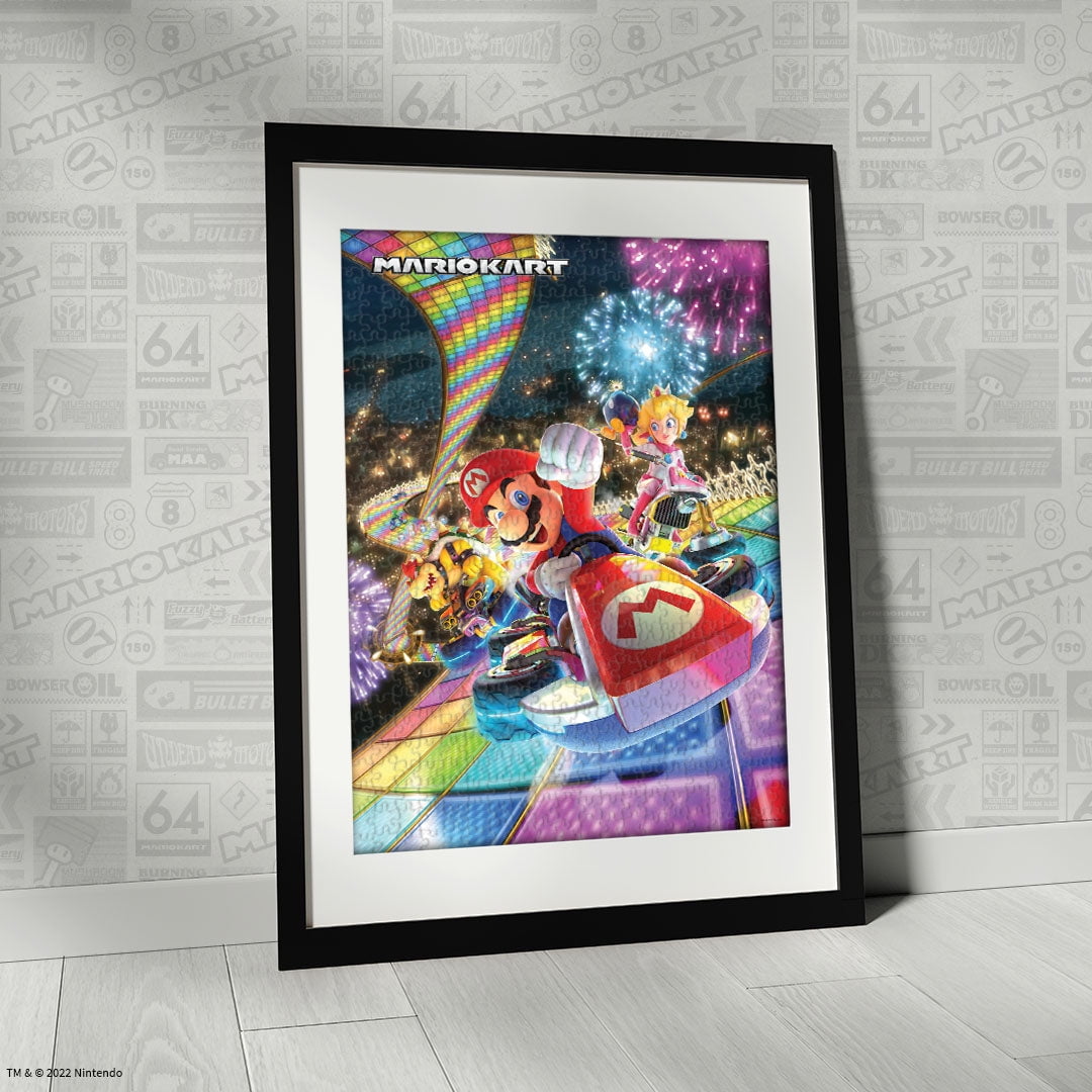 Mario Kart Rainbow Road 1000 Piece Jigsaw Puzzle by Usaopoly Featuring Iconic Characters