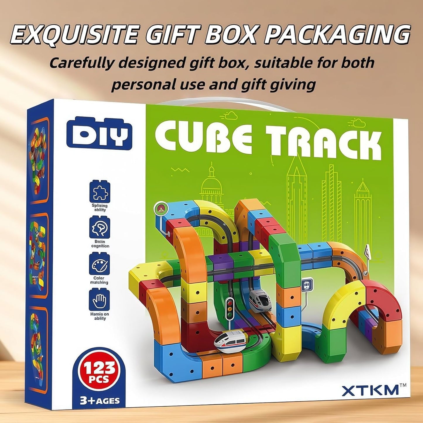 Magnetic Track Car Toys,Flexible Car Track Magnetic Train Set,DIY Race Car Track Building Kits with Train and Traffic Signs,for 4-8 Year Old Boy Toys Boys Girls Birthday Party Gifts (81PCS)