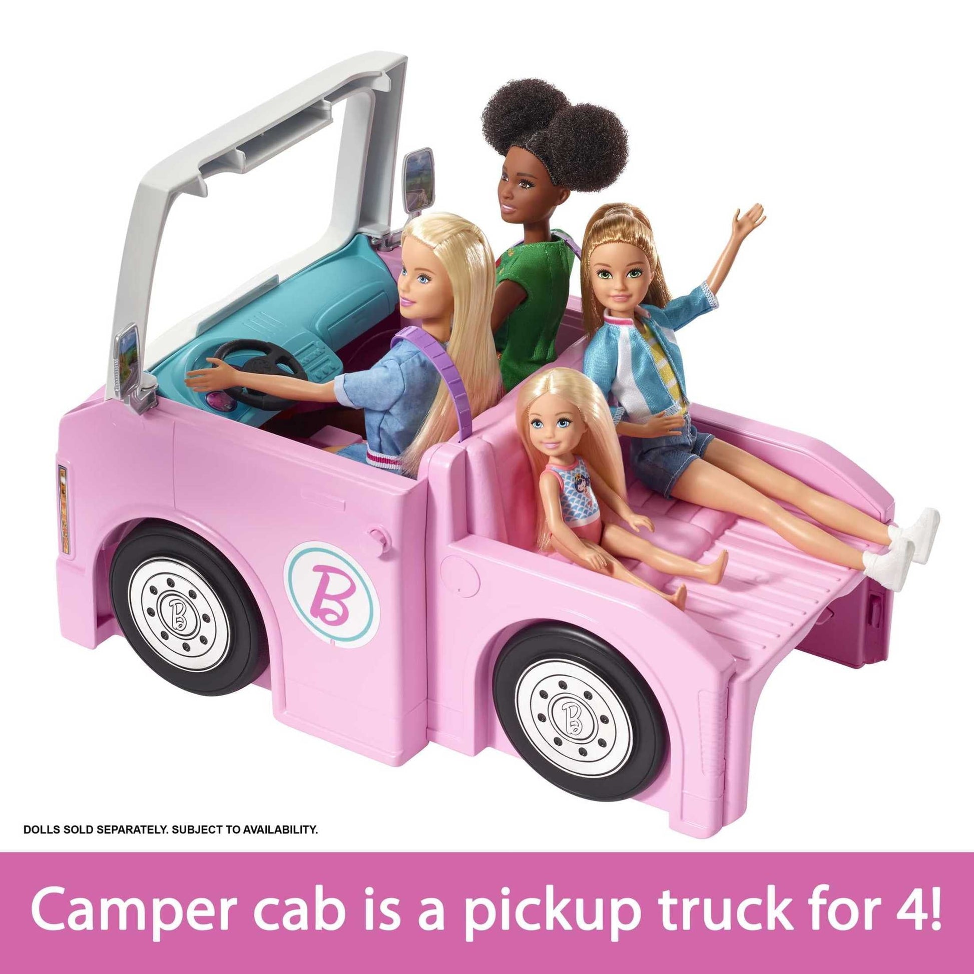 Barbie 3-in-1 DreamCamper Playset (Truck, Boat and House) with Pool and 50 Accessories